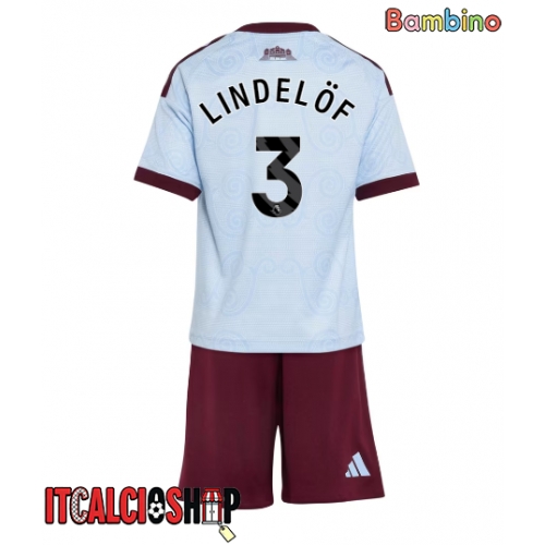 Aston Villa Victor Lindelof #3 Terza Maglia Bambino 2026-27 Manica Corta (+ Pantaloni corti)